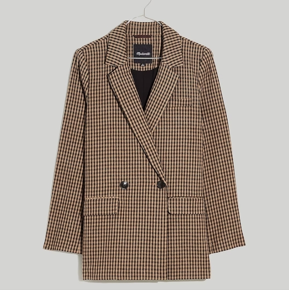Madewell Caldwell Double-Breasted Blazer in Lyden Plaid - Picture 2 of 12